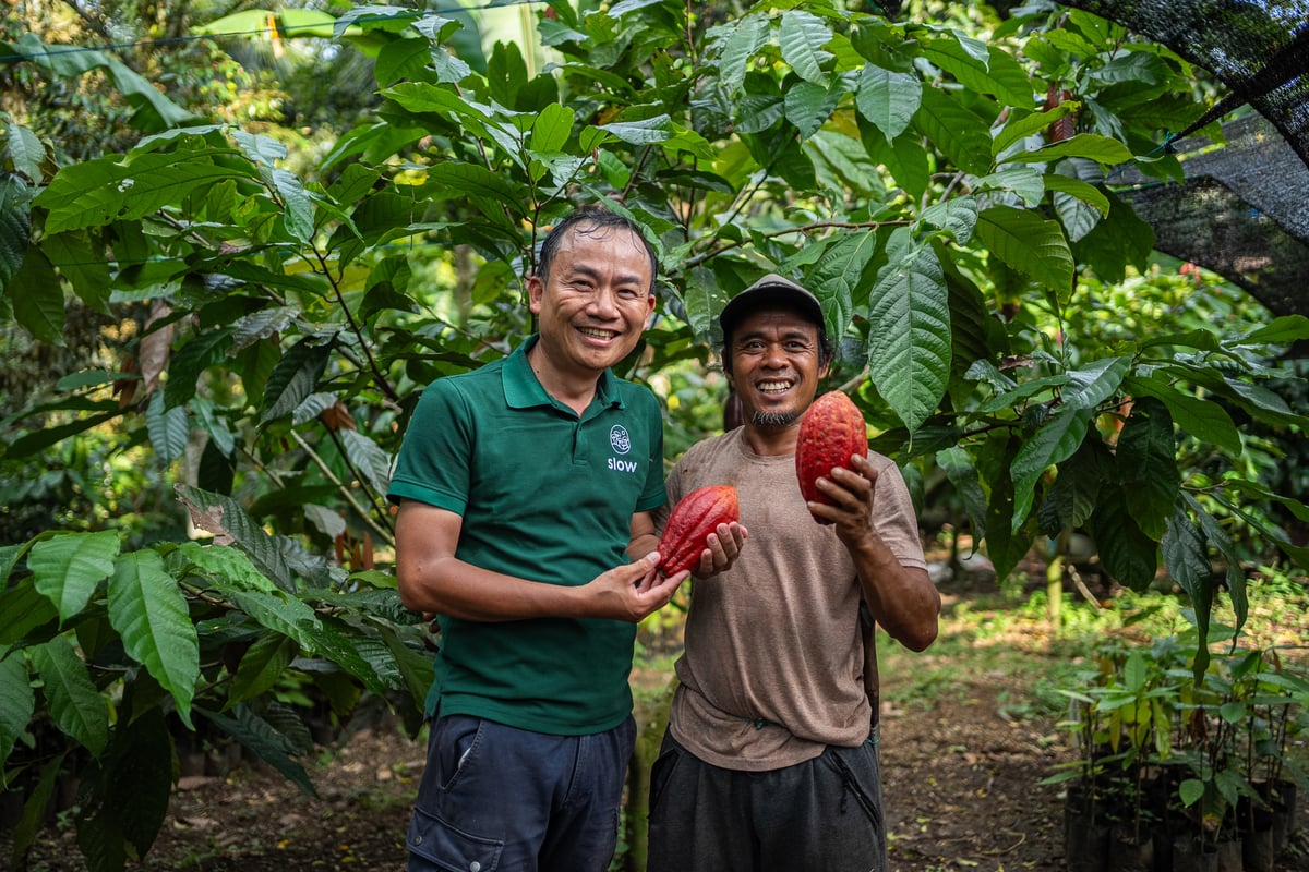 Our monitoring team collected GPS and polygon data with smallholder I Wayan Suarnayasa and farmer groups in Tabanan, Bali, last week, supporting land-use change analysis in our sourcing areas.